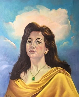 Mujer de amarillo, retrato de Florentino Santana Gala