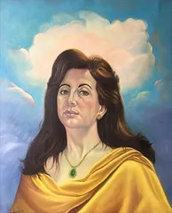 Mujer de amarillo, retrato de Florentino Santana Gala
