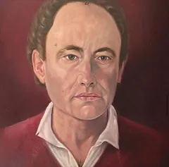 Hombre de jersey rojo, retrato de Florentino Santana Gala