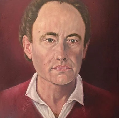 Hombre de jersey rojo, retrato de Florentino Santana Gala