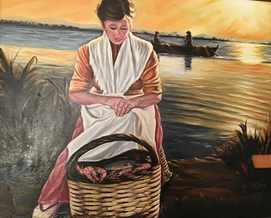 Pescadera al atardecer, marina de Florentino Santana Gala