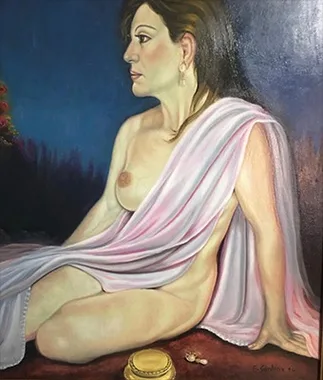 Desnudo con manto, figura de Florentino Santana Gala