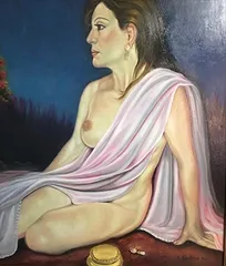 Desnudo con manto, figura de Florentino Santana Gala